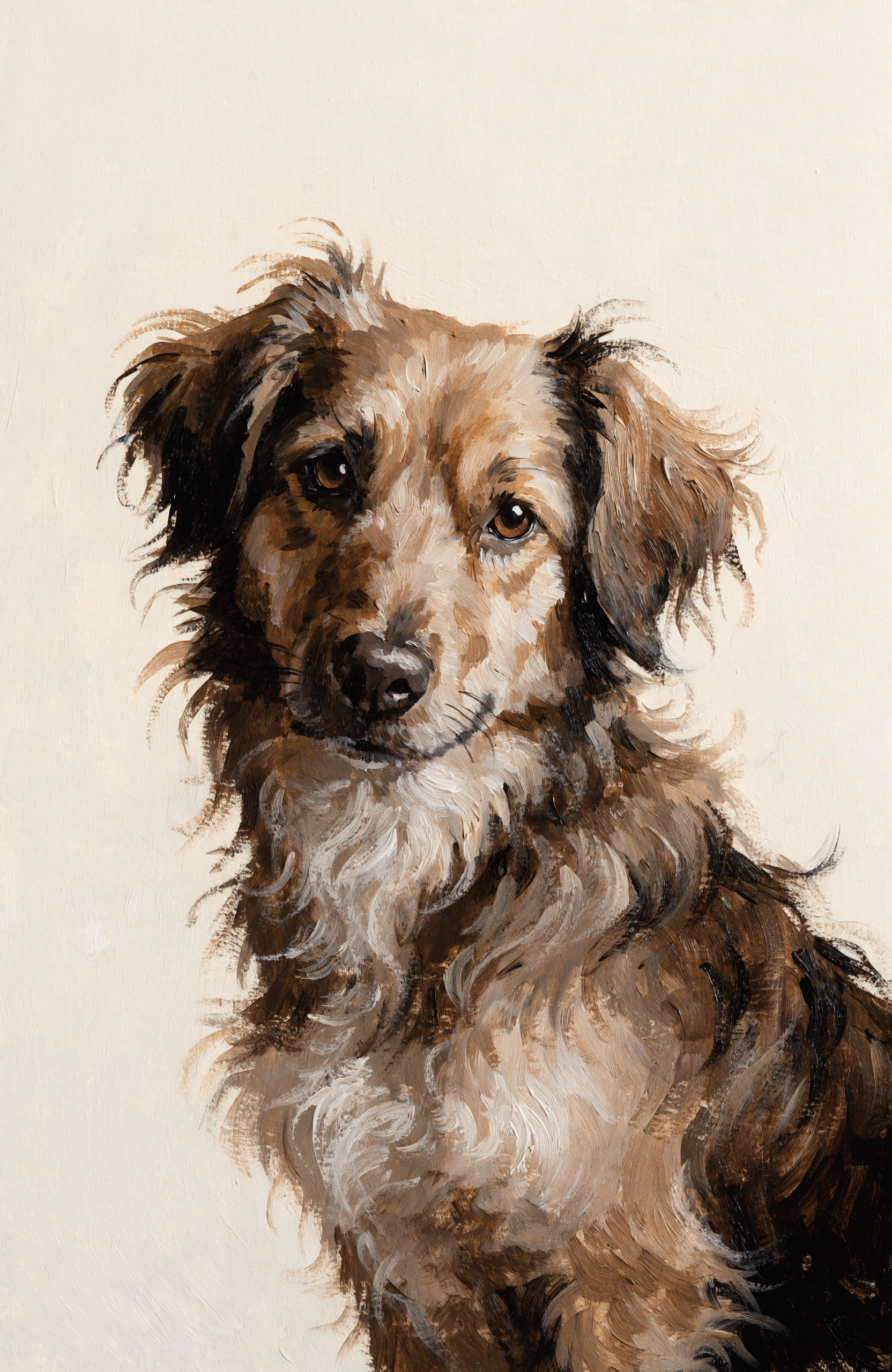 Beispiel-Portrait im Pfotengalerie-Stil — dein Tier wird nach deinem Foto gezeichnet: Hoodie mit deinem Hund — fuer kalte Gassirunden