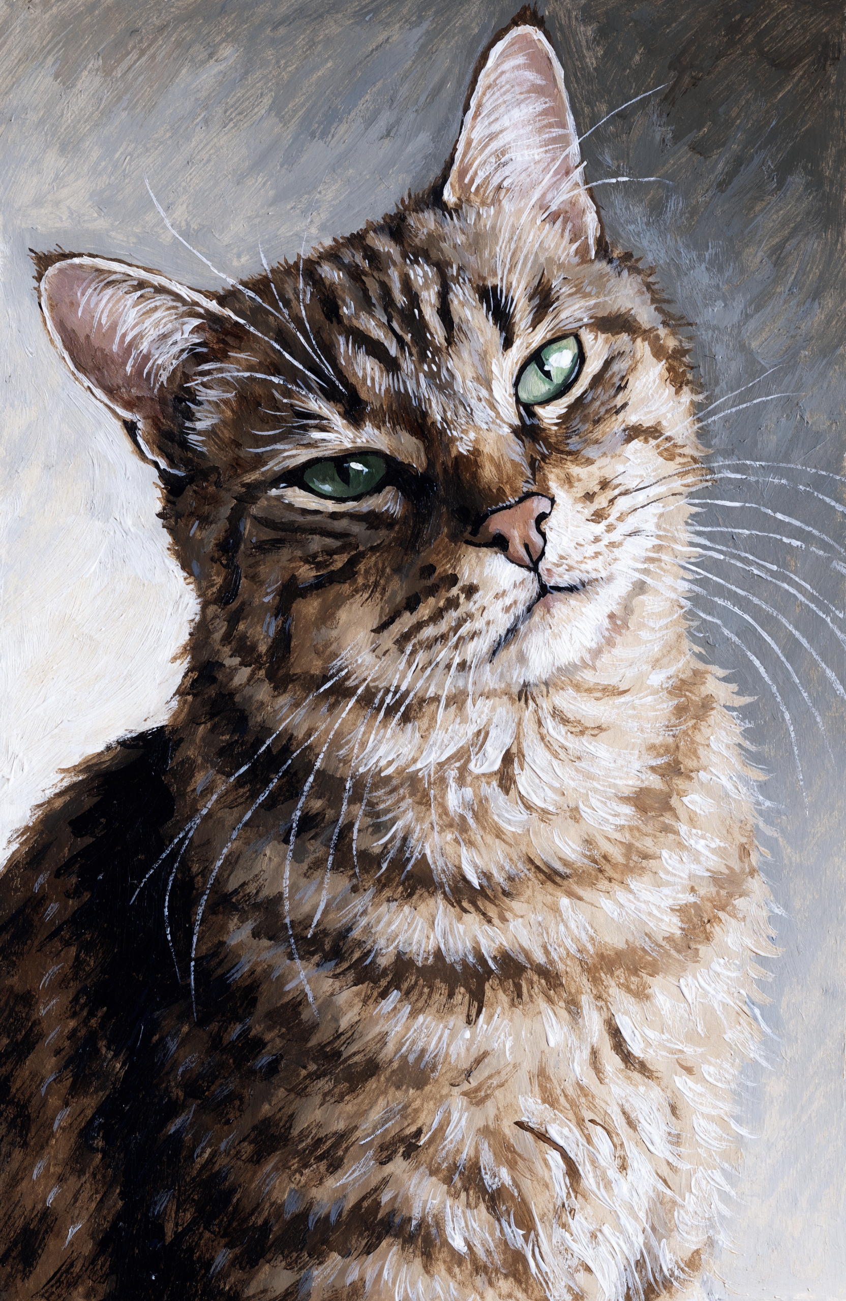 Beispiel-Portrait im Pfotengalerie-Stil — dein Tier wird nach deinem Foto gezeichnet: Deine Hauskatze auf der Tasse — getigert, schwarz-weiss oder rot