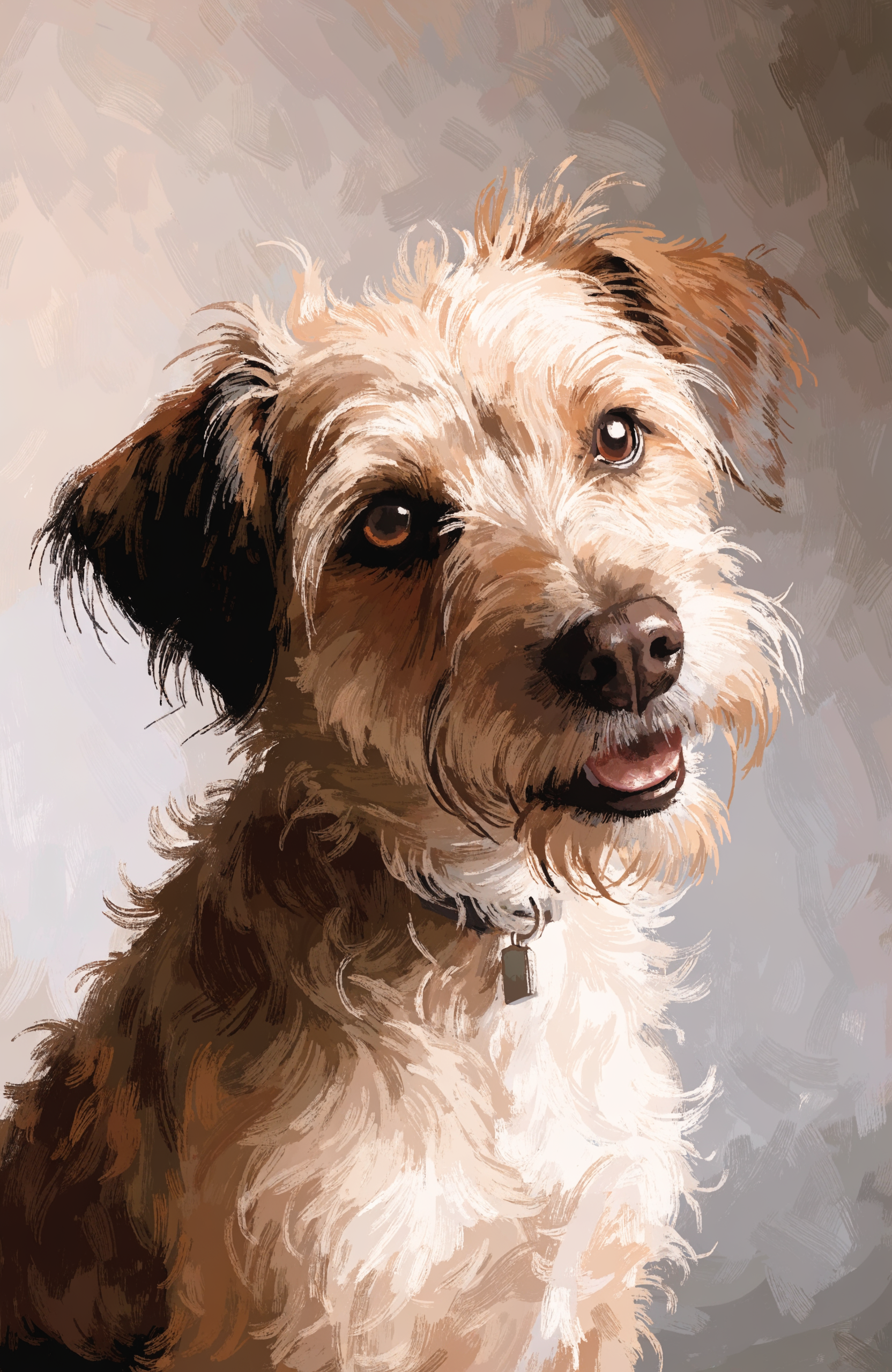 Beispiel-Portrait im Pfotengalerie-Stil — dein Tier wird nach deinem Foto gezeichnet: Dein Hund als Galerie-Portrait — ganz gleich welche Herkunft