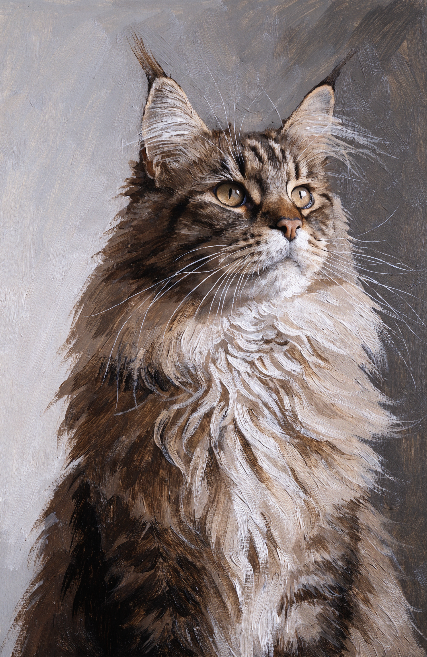 Beispiel-Portrait im Pfotengalerie-Stil — dein Tier wird nach deinem Foto gezeichnet: Maine-Coon-Tasse — die groesste Katze im Haus
